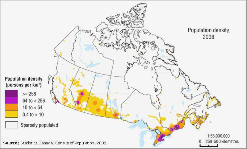 Population Density Map Of Canada Population Density Map Of Georgia Canada Population Density Map