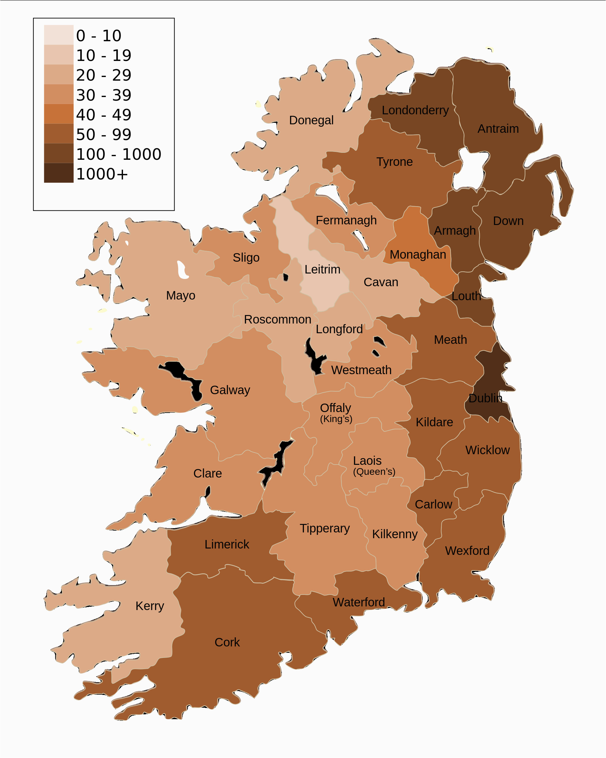 Population Map Of Ireland atlas Of Ireland Wikimedia Commons