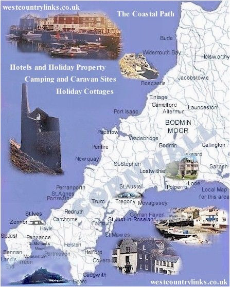Portwenn Cornwall England Map  secretmuseum