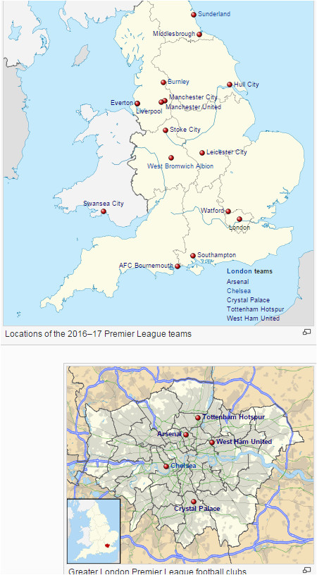 Premier League Map Of England Mapping Out All 20 Premier League Teams Prosoccertalk