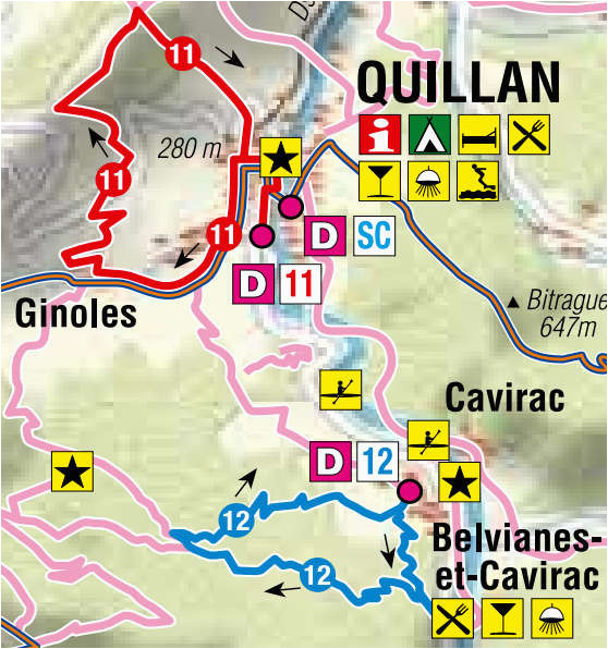 Quillan France Map Hiking Trails In Pyrenees south France Camping Aude Midi