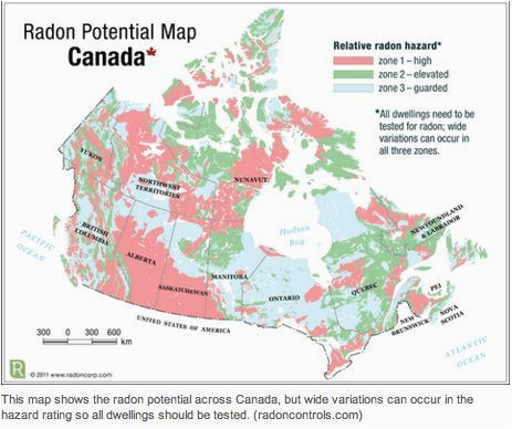 Radon Potential Map Canada Radon Gas Map New Beautiful Radon Map Canada Maps Directions