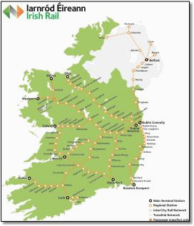 Rail Travel In Ireland Map Map Of Ireland Road Network Download them and Print