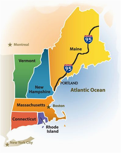 Road Map New England States Greater Portland Maine Cvb New England Map New England