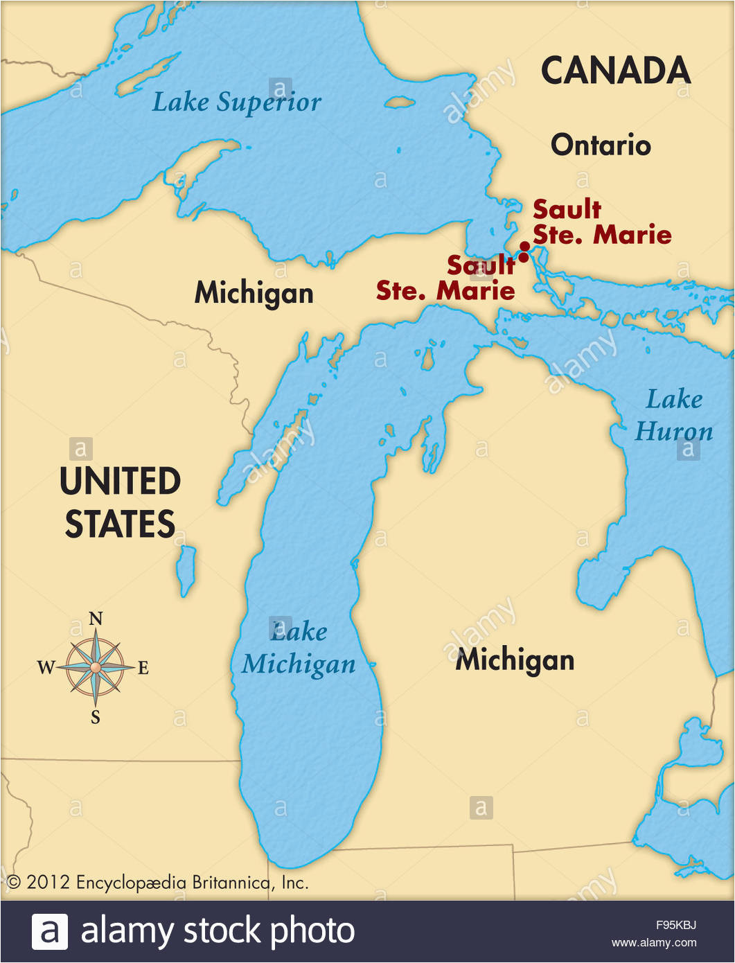 Sault Ste Marie Canada Map Sault Sainte Marie Stock Photos Sault Sainte Marie Stock Images