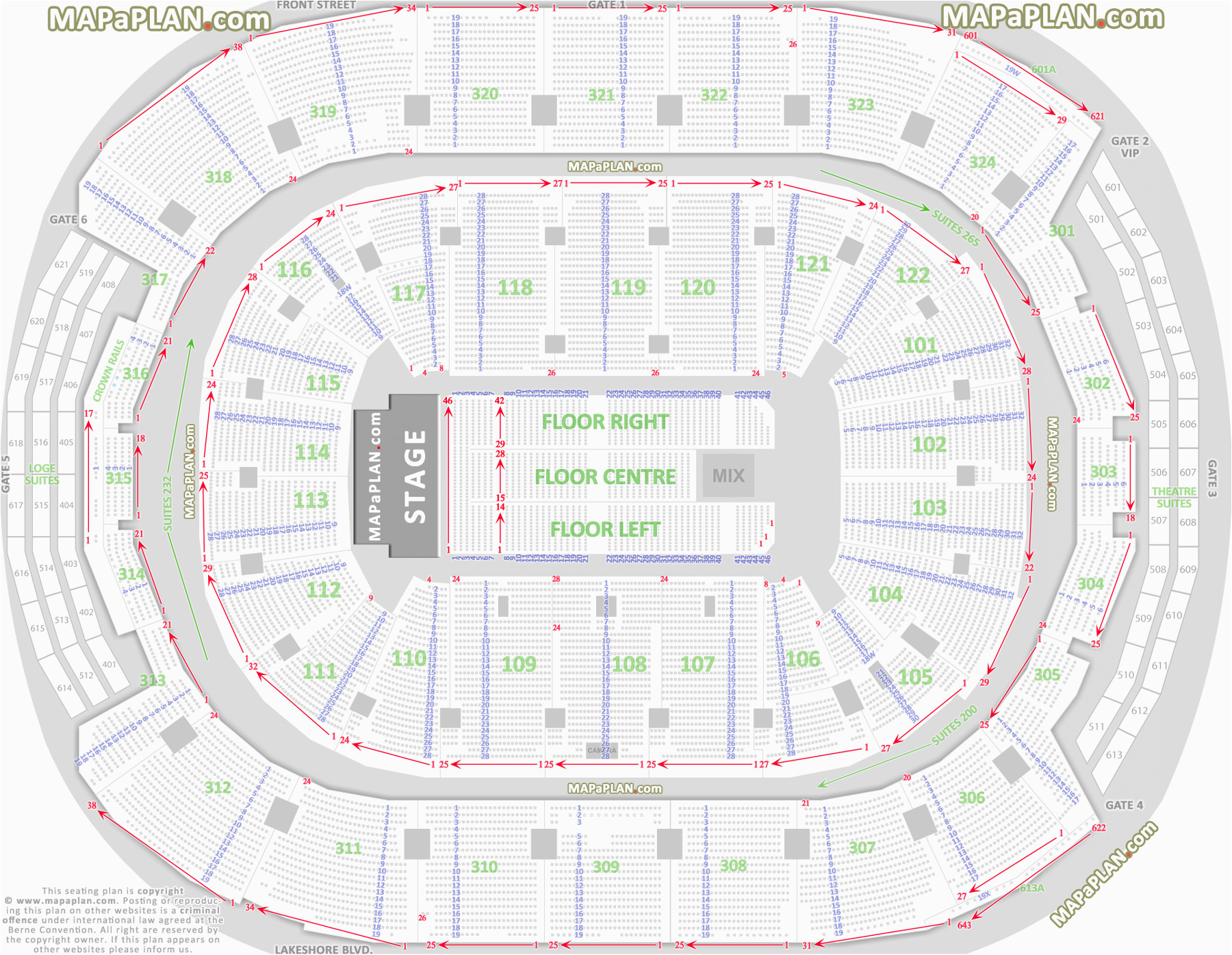 Seating Map Air Canada Centre Stadium Seat Numbers Online Charts Collection