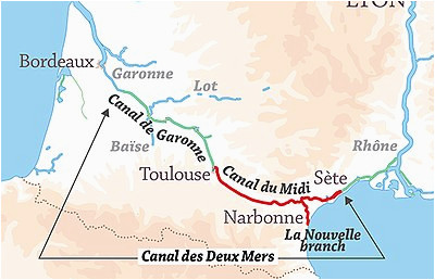 Sete France Map Canal Du Midi Wikipedia