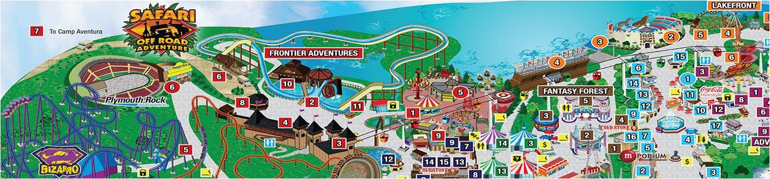 Six Flags New England Park Map Park Map Six Flags Great Adventure