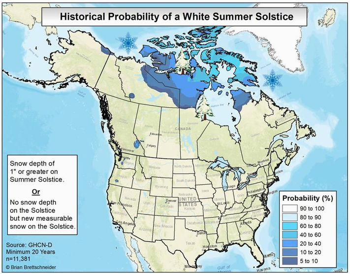 Snow Cover Map Canada Summer solstice Climate and Extremes