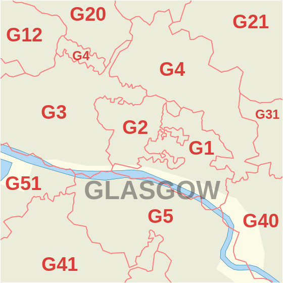 South East England Postcode Map G Postcode area Wikipedia