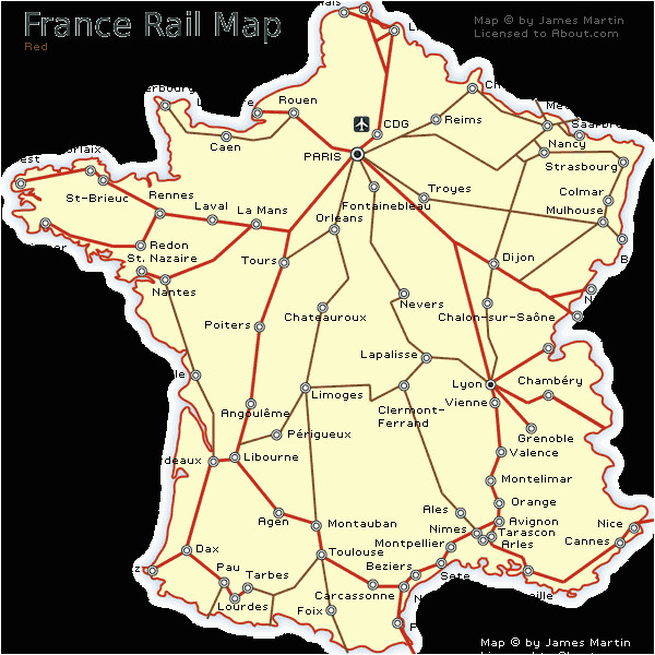 South Of France Rail Map France Railways Map and French Train Travel Information