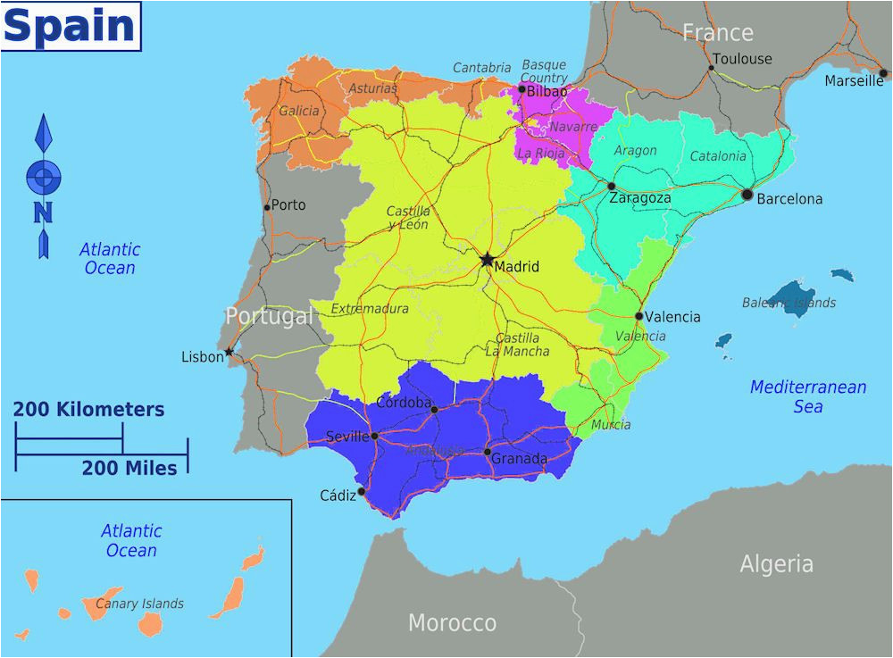 Spain areas Map Dividing Spain Into 5 Regions A Spanish Life Spain