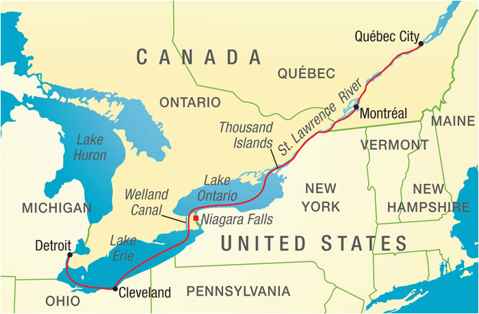 St Lawrence River On Canada Map Us Map with St Lawrence River