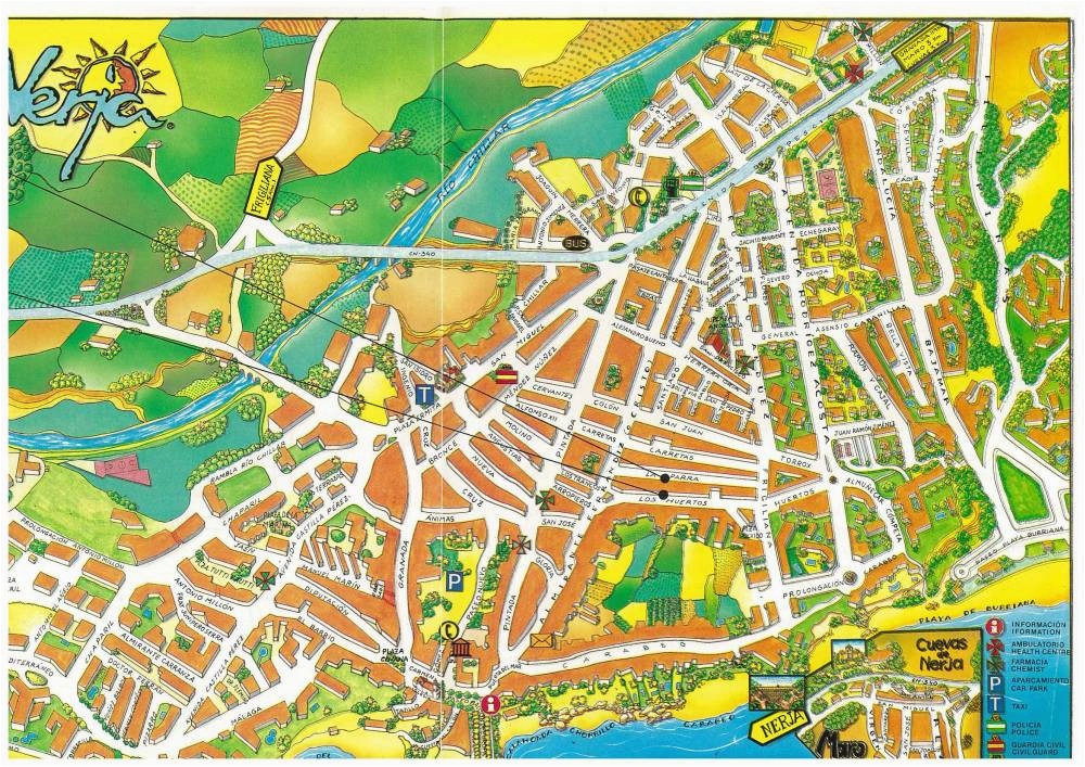 Street Map Of Nerja Spain Nerja Of Old Nerja today