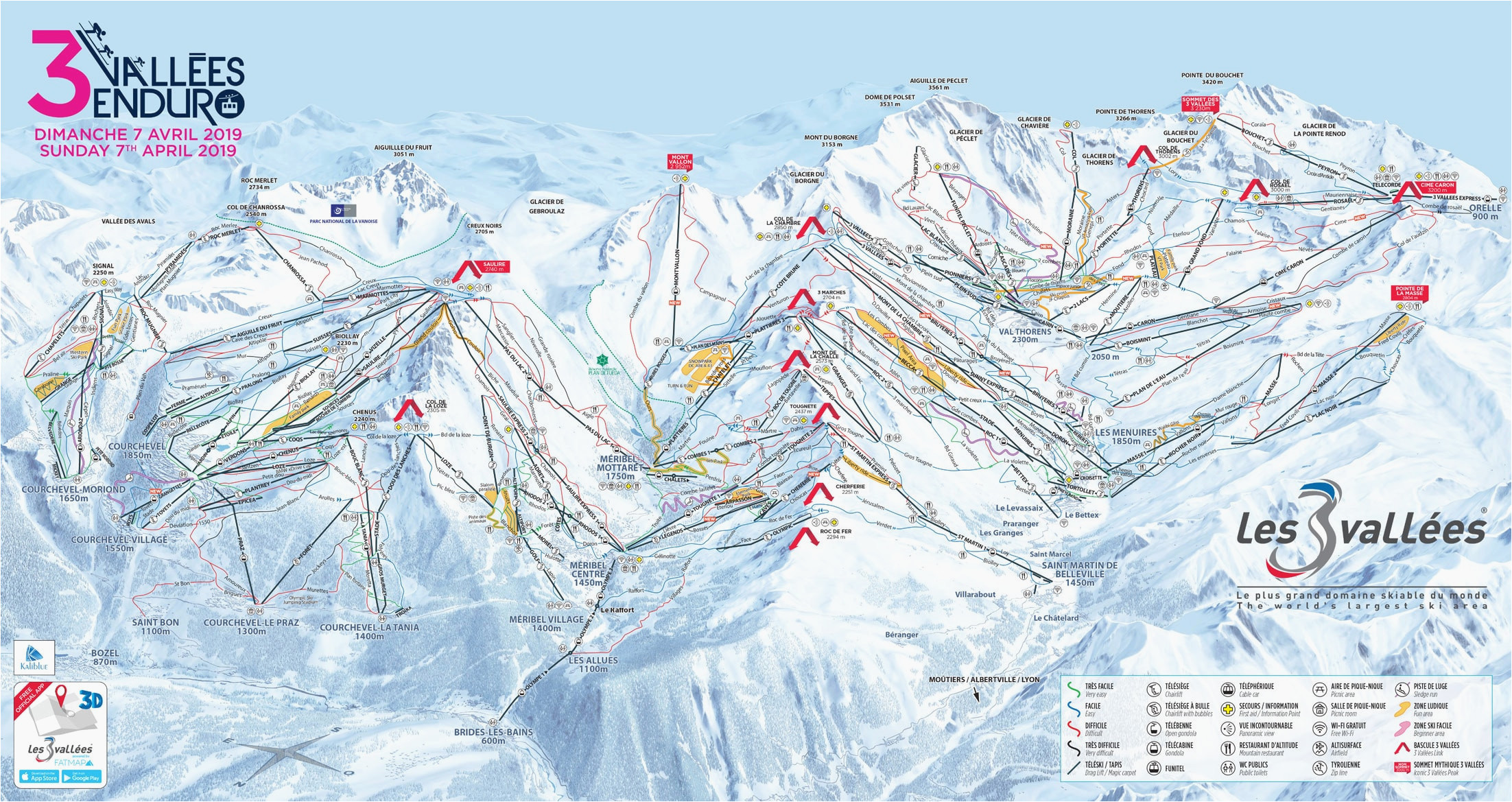 Three Valleys France Piste Map Ski Resorts In Ohio Map Secretmuseum