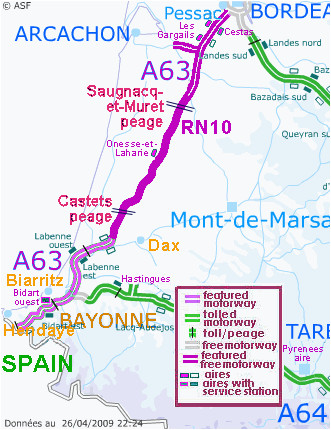 Toll Roads France Map Motorway Aires the French Wild West Bordeaux to the Spanish Border