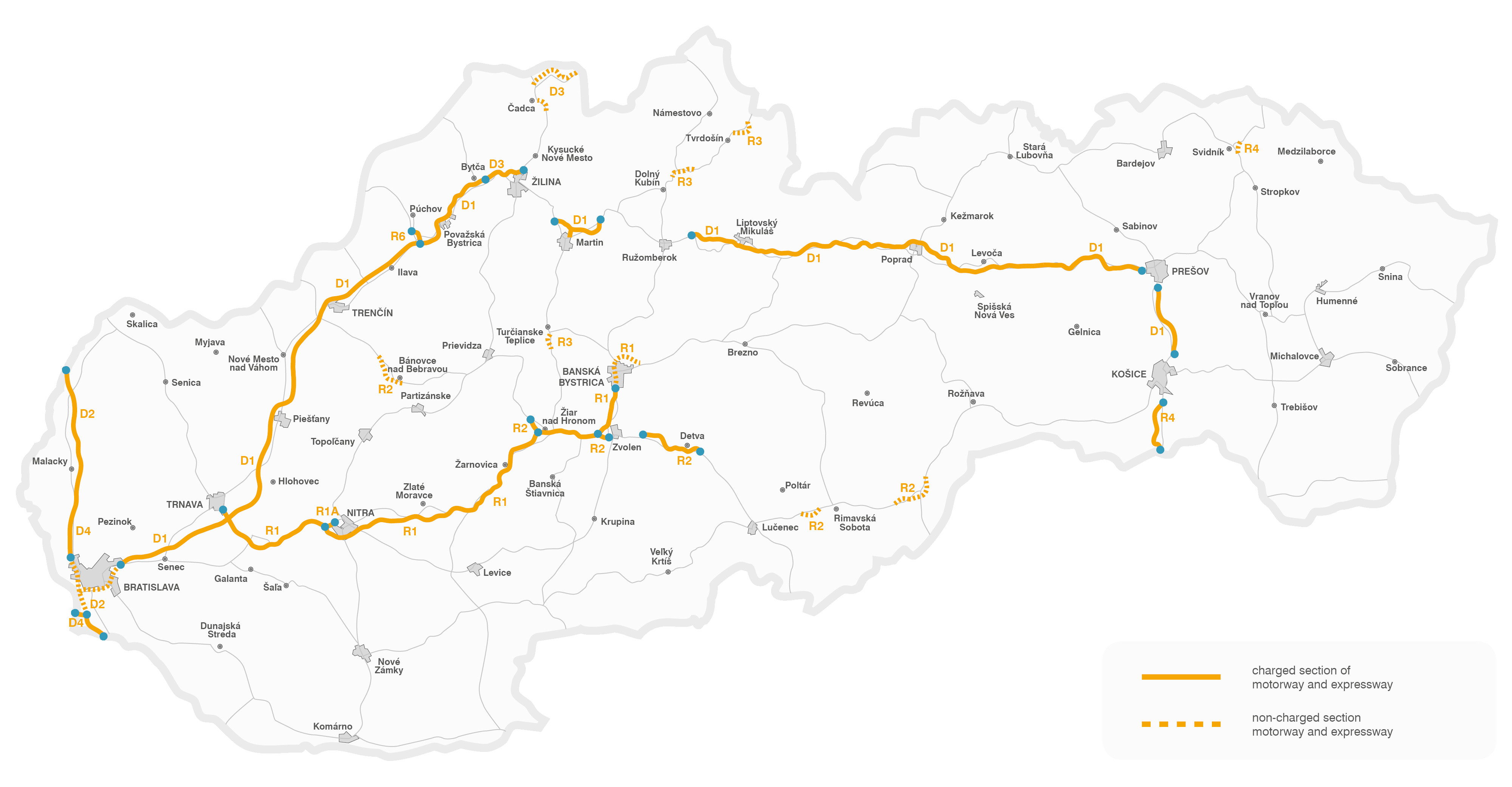 Toll Roads Ireland Map Highway Vignettes Slovakia tolls Eu