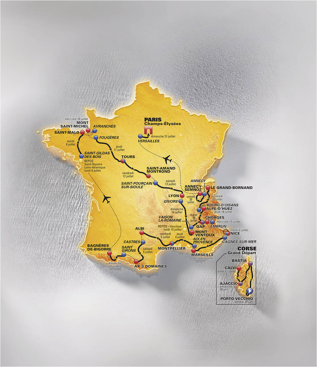 Tour De France Route 2013 Map tour De France 2013