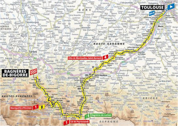 Tour De France Stage 12 Map A 2019 Es tour De France Aotvonala Terkepek Szintrajzok Flowcycle