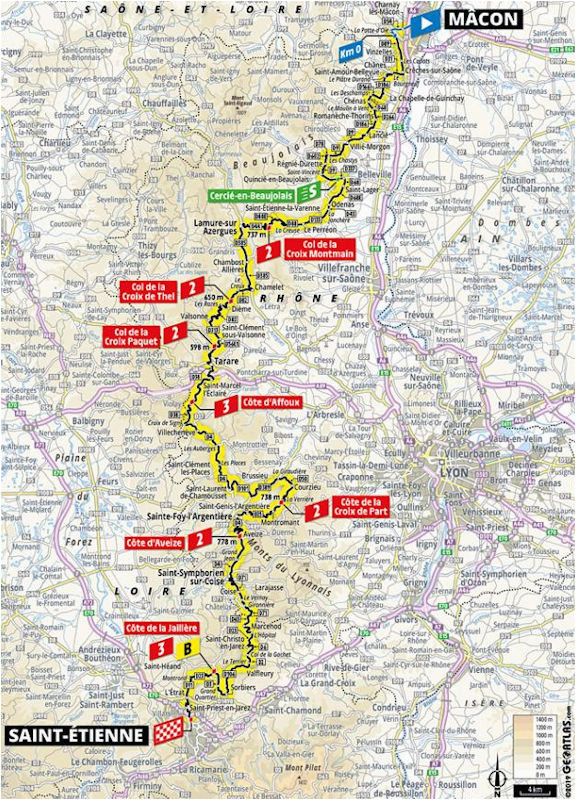 Tour De France Stage 8 Map 8 Etapa Ma Con Saint A Tienne tour De France 2019