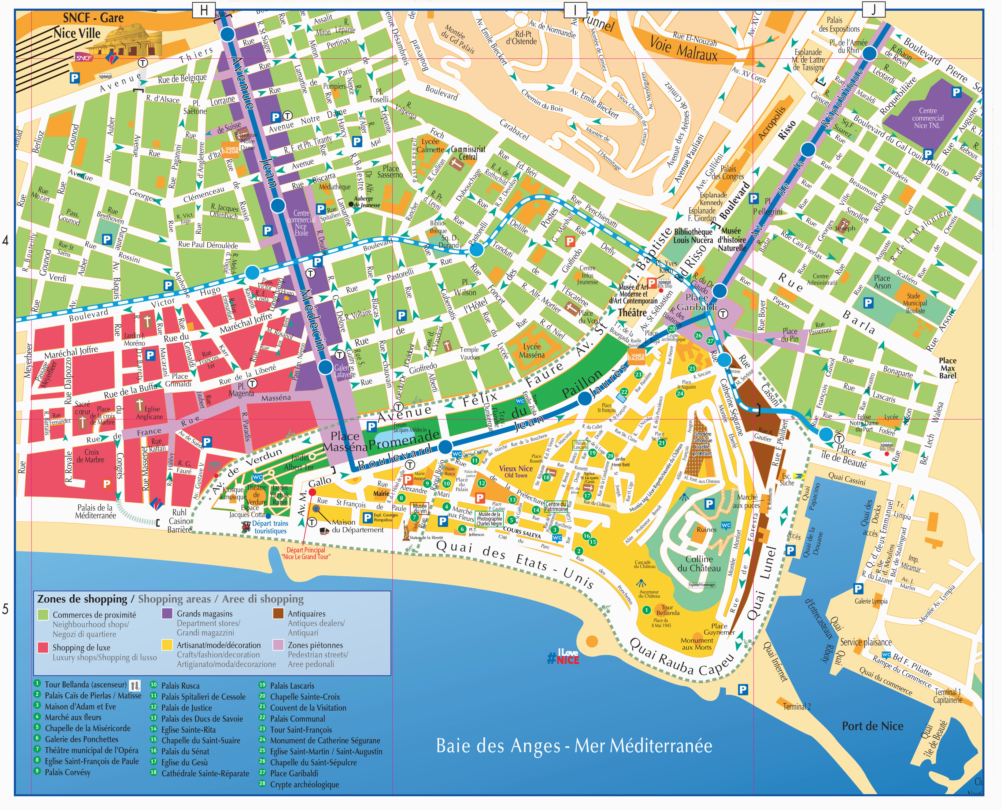 Tourist Map Of Nice France | secretmuseum