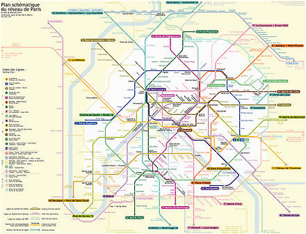 Train Map Paris France Paris Metro Wikipedia