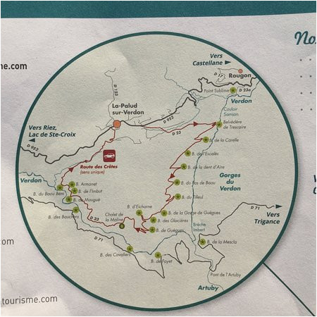 Verdon France Map Map Bild Von Route Des Cretes La Palud La Palud Sur Verdon