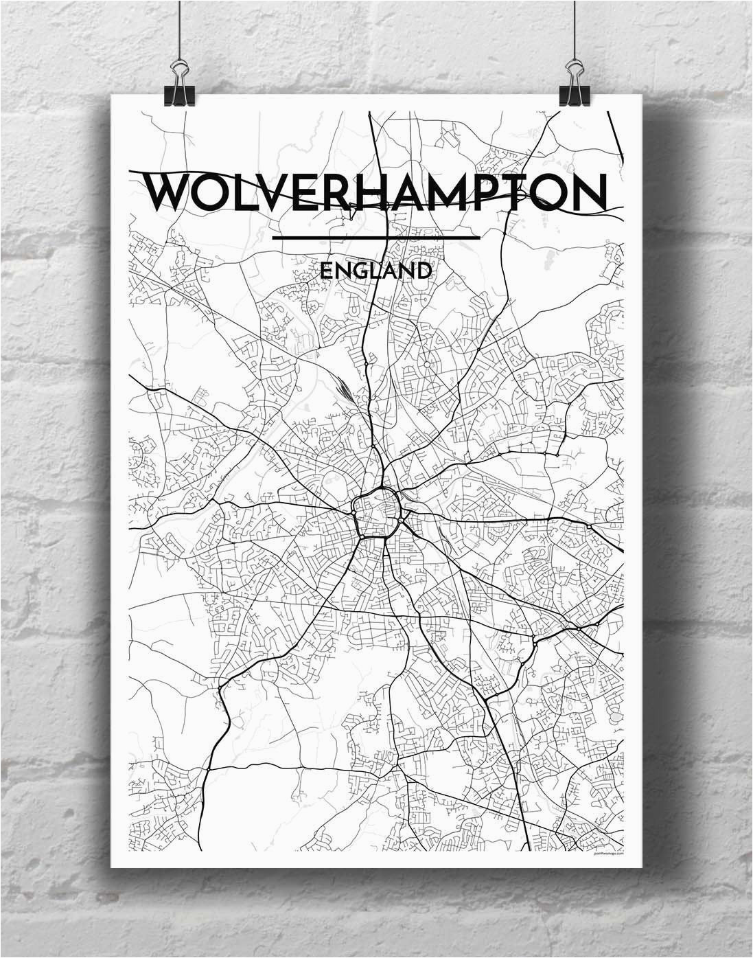 Wolverhampton England Map Wolverhampton City Map Products Wolverhampton Map Personalized