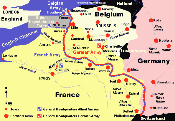 Ww1 Map Of France Trench Construction In World War I the Geat War World