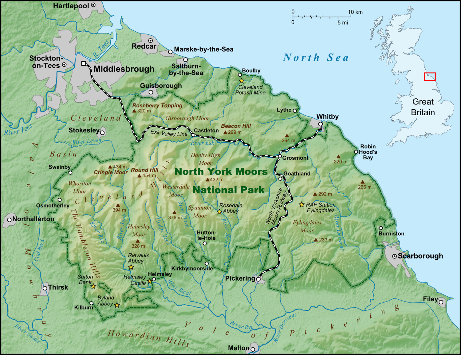 Yorkshire On Map Of England north York Moors Wikipedia