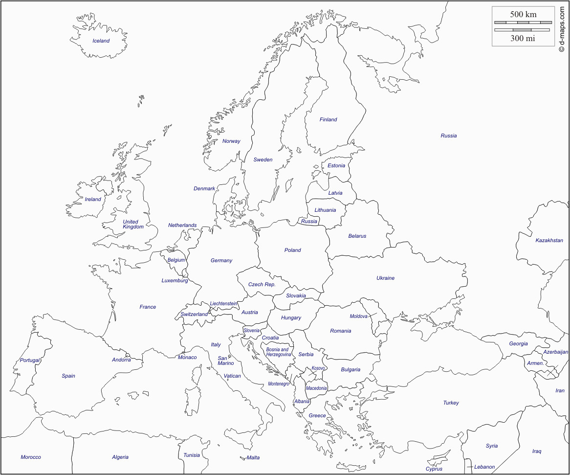 Blackline Map Of Europe Europe Free Map Free Blank Map Free Outline Map Free