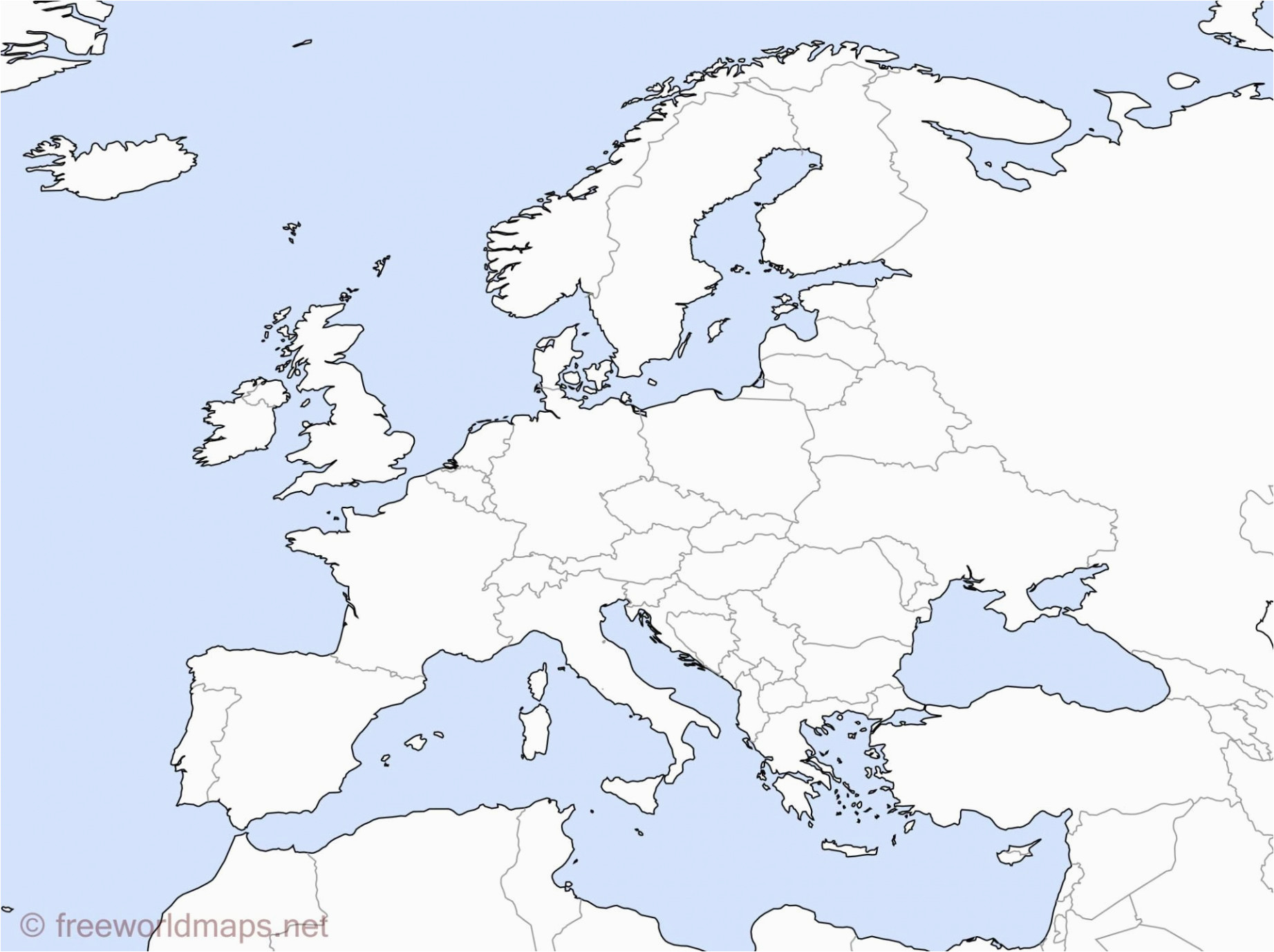 Blank Europe Map Pdf Unlabeled Map Of Europe Climatejourney org