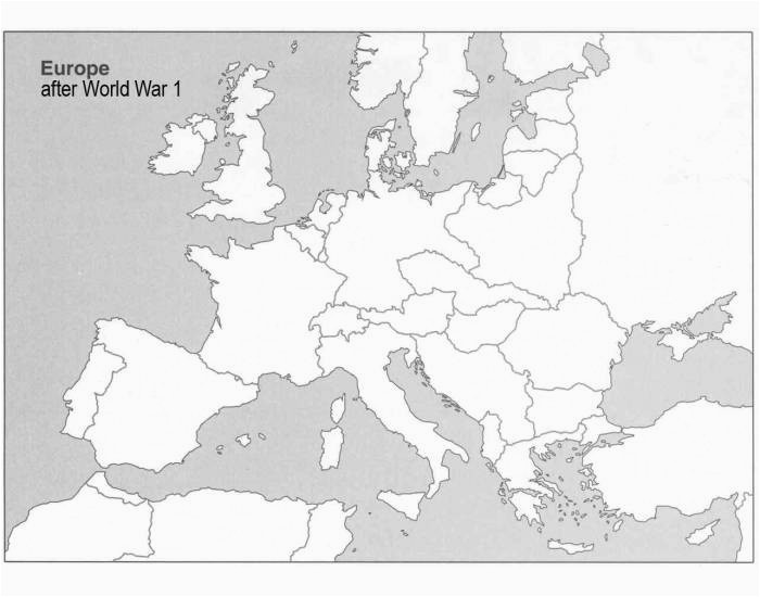 Blank Map Of Europe after Ww1 Blank Map Of Europe World War One Download them and Print