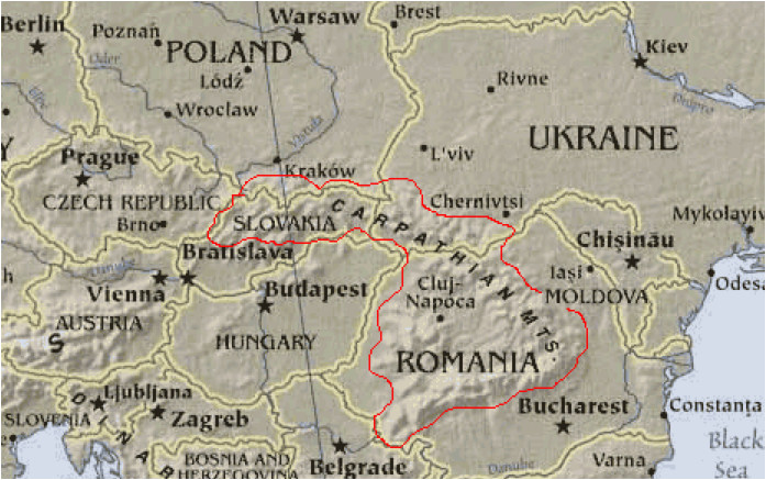 Carpathian Mountains Map Europe Carpathian Mountains Maps Of Central and Eastern Europe