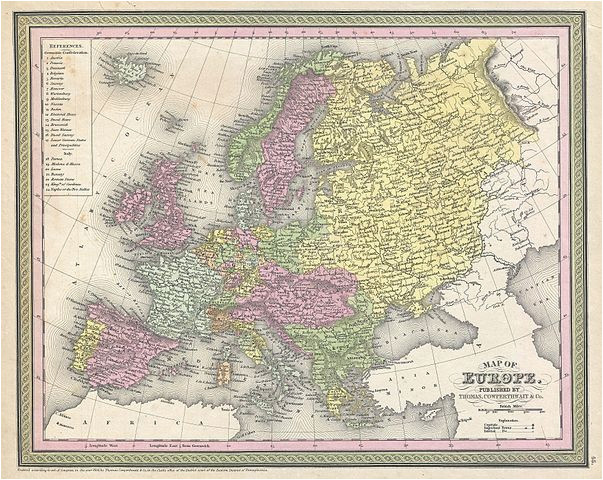 Color Coded Map Of Europe File 1850 Mitchell Map Of Europe Geographicus Europe