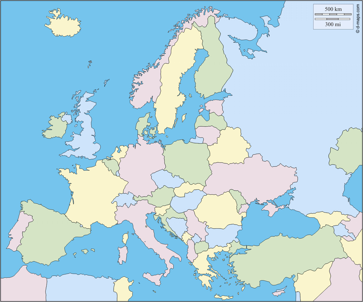 Color In Europe Map Europe Free Map Free Blank Map Free Outline Map Free