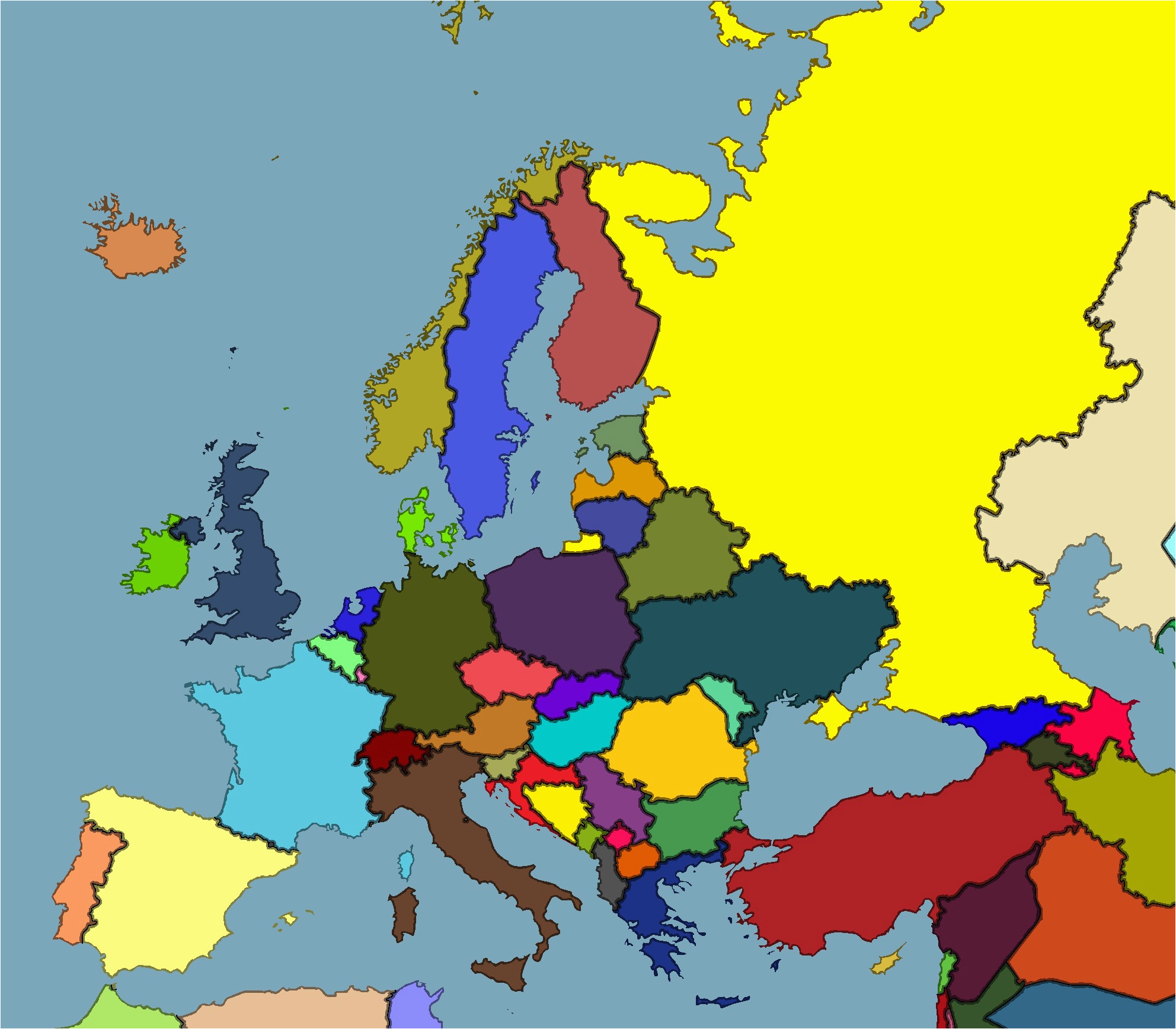 Colour Map Of Europe 53 Strict Map Europe No Names