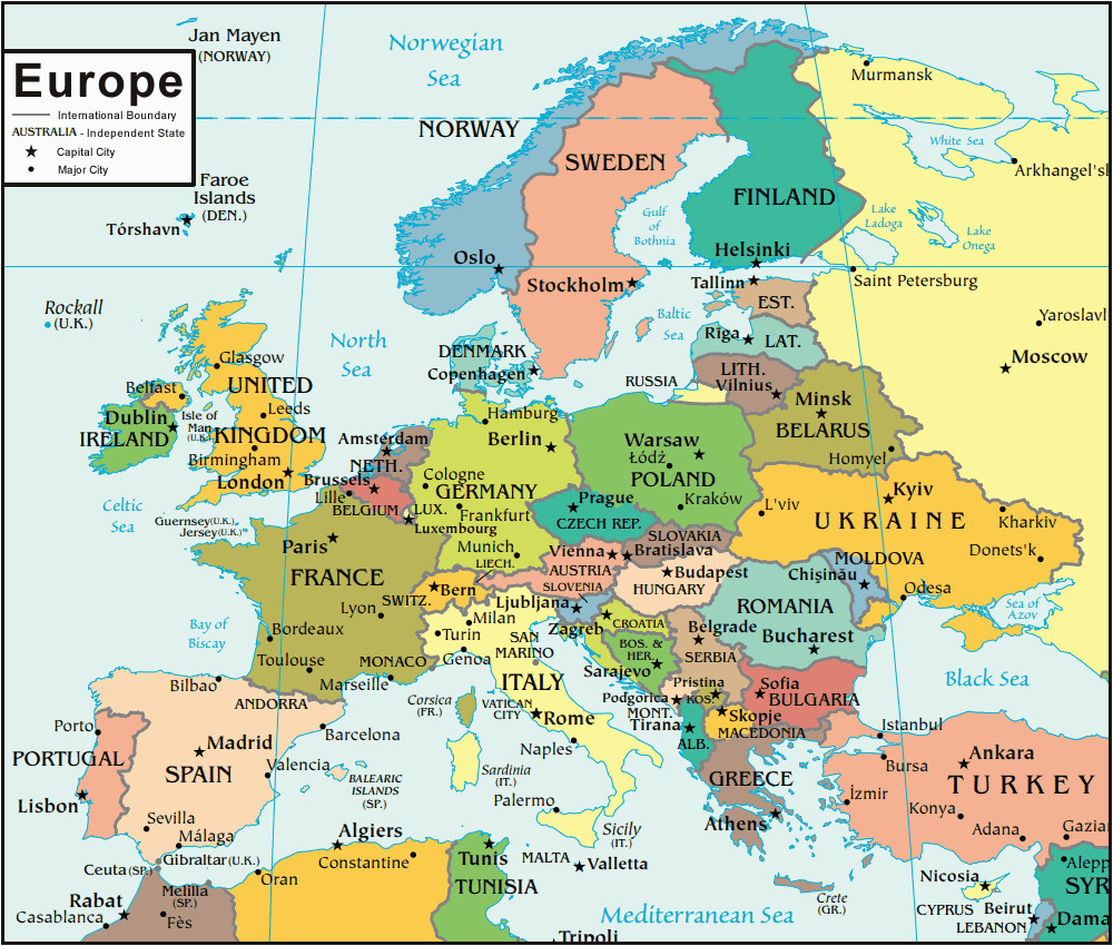 Current Political Map Of Europe Europe Map and Satellite Image