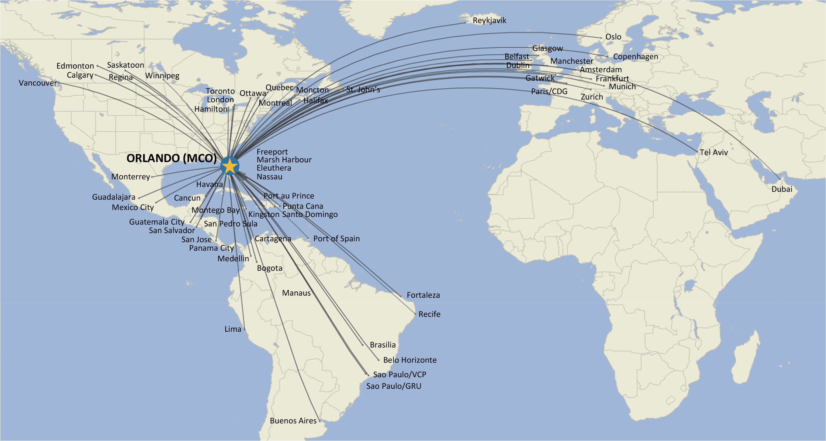 Delta European Route Map