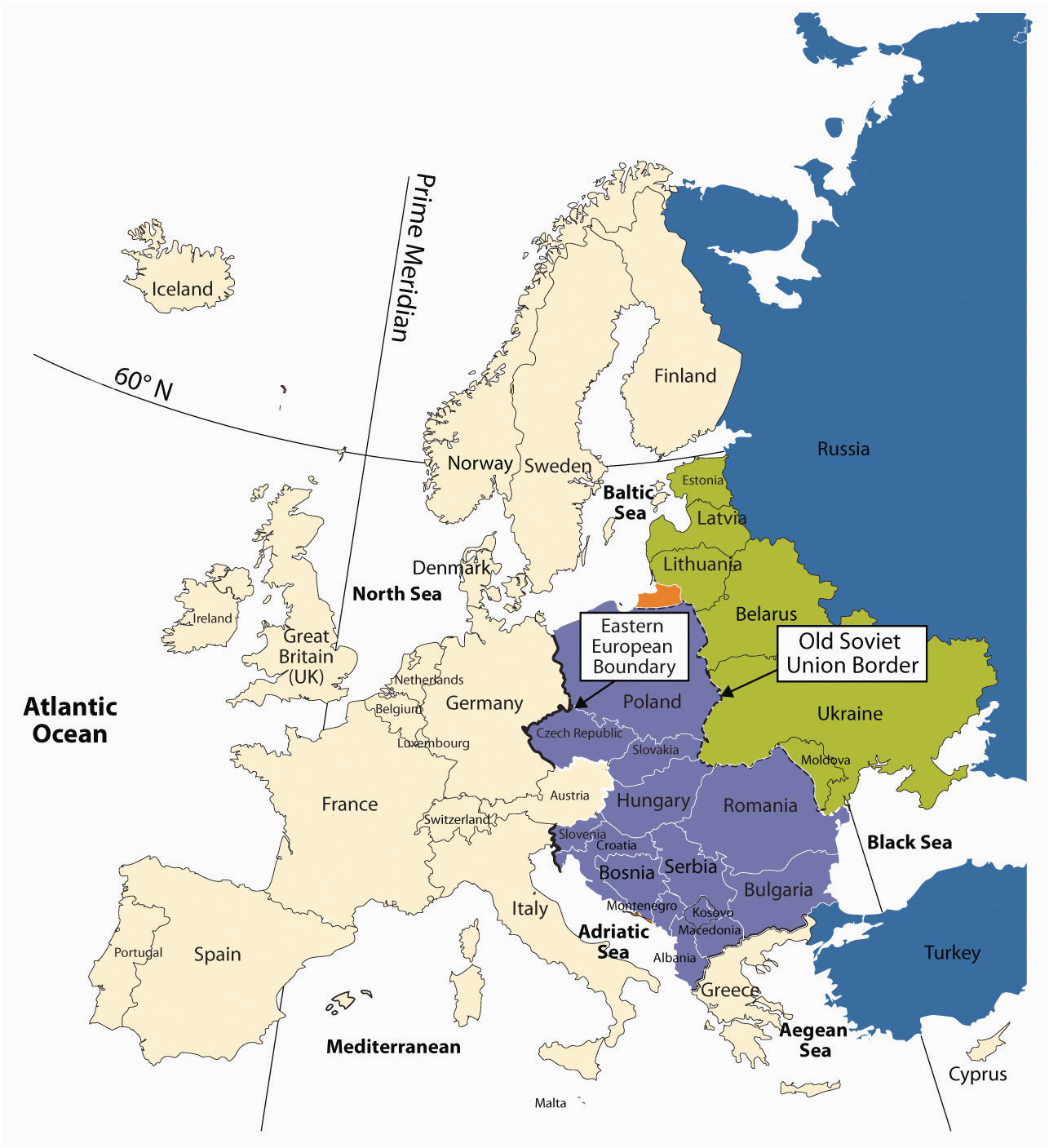 Eastern and Western Europe Map Eastern Europe