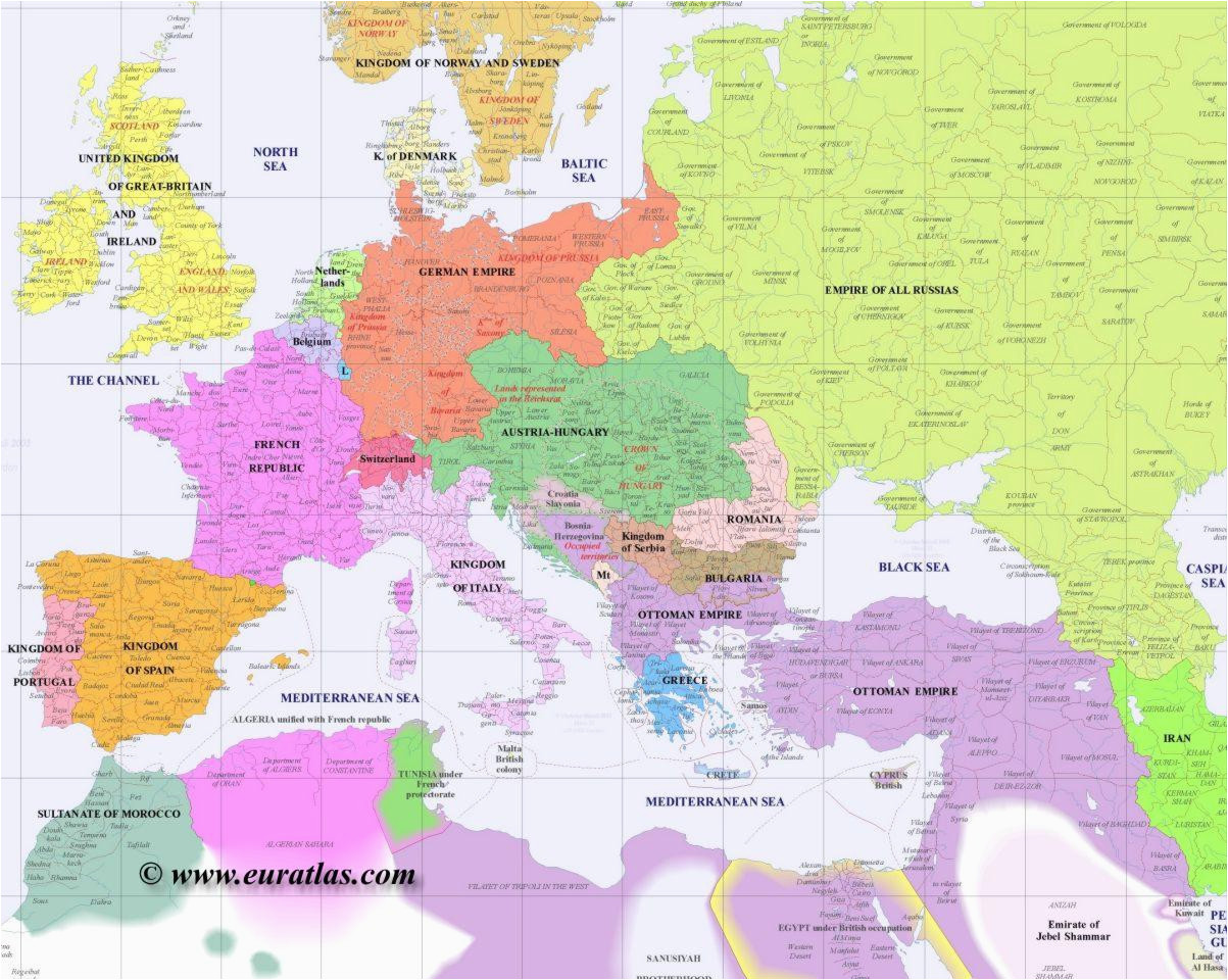 Eastern Europe Map 1900 Full Map Of Europe In Year 1900