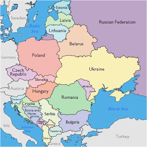 Eastern Europe Outline Map Maps Of Eastern European Countries