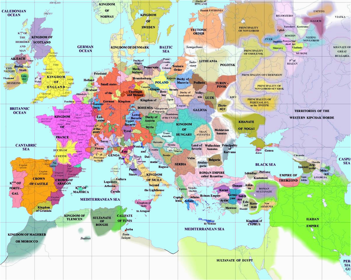 Europe 1300 Map 36 Intelligible Blank Map Of Europe and Mediterranean