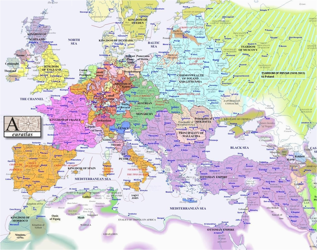 Europe 17th Century Map Europe Map 1600 17th Century Wikipedia the Free