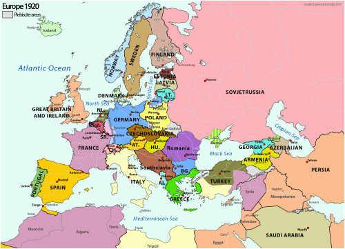 Europe 1915 Map Europe In 1920 the Power Of Maps Map Historical Maps