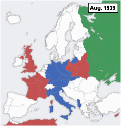 Europe 1940 Map Axis and Allies Declarations Of War During World War Ii Wikipedia