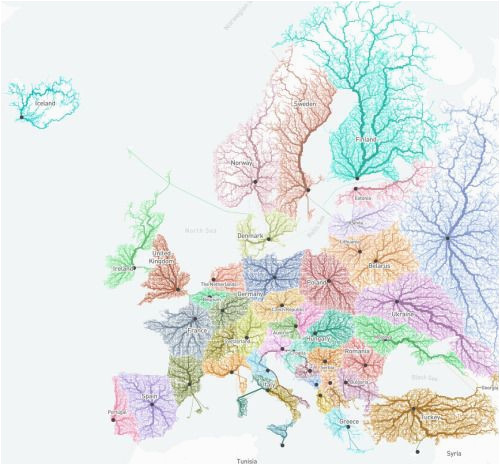 Europe Heat Map Europe if Borders Were Set According to Travel Distance to