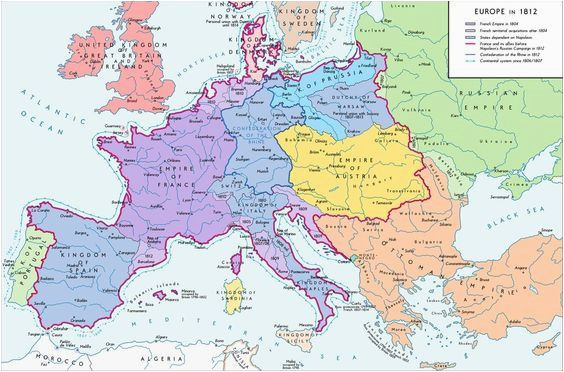Europe Height Map A Map Of Europe In 1812 at the Height Of the Napoleonic