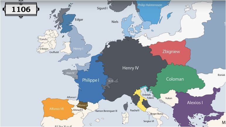 Europe Map Animation Animation Presents the Rulers Of Europe Every Year since 400