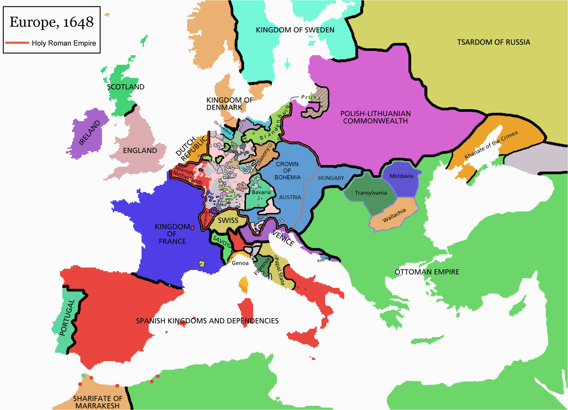 Europe Map In 1600 atlas Of European History Wikimedia Commons